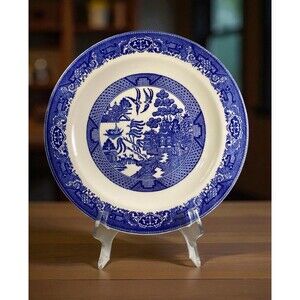 Vintage Royal China Blue Willow 12” Round Serving Platter Unmarked Ironstone
